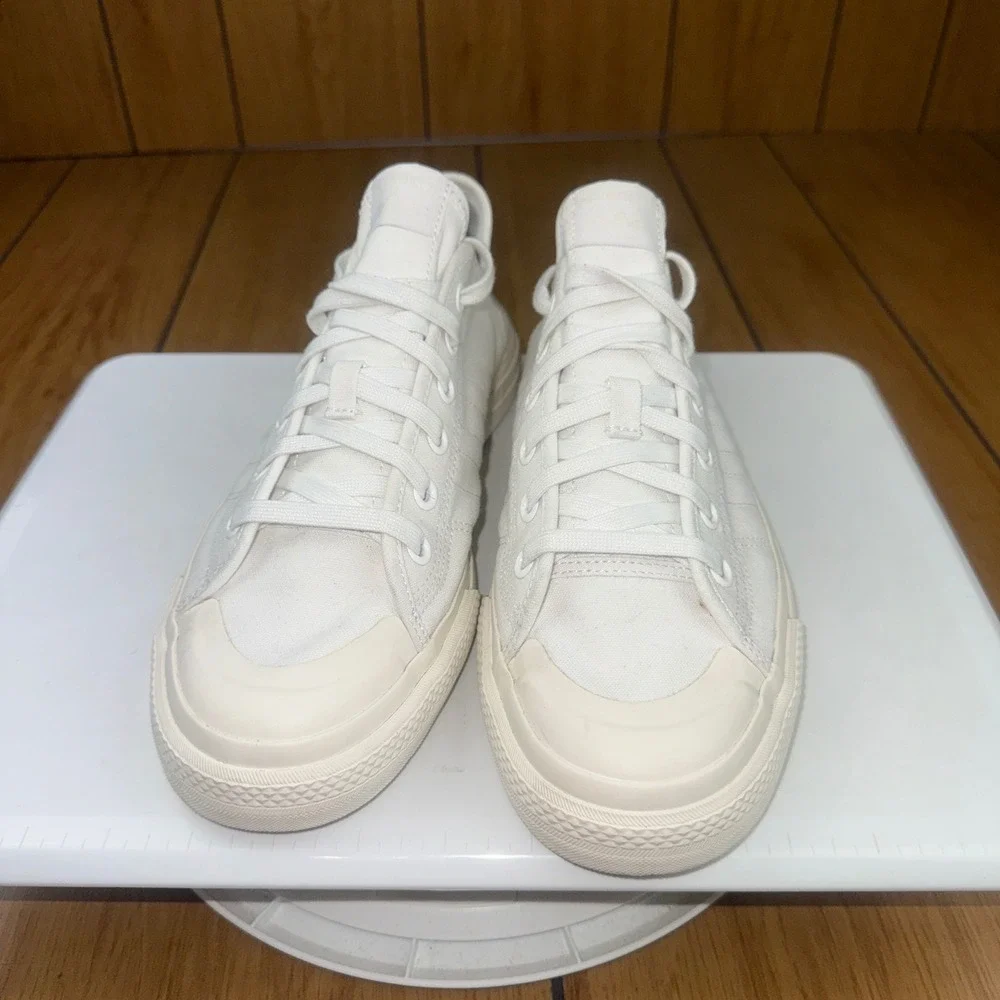 Adidas Nizza RF Low Cloud White Canvas Sneakers Mens 10 EF1883